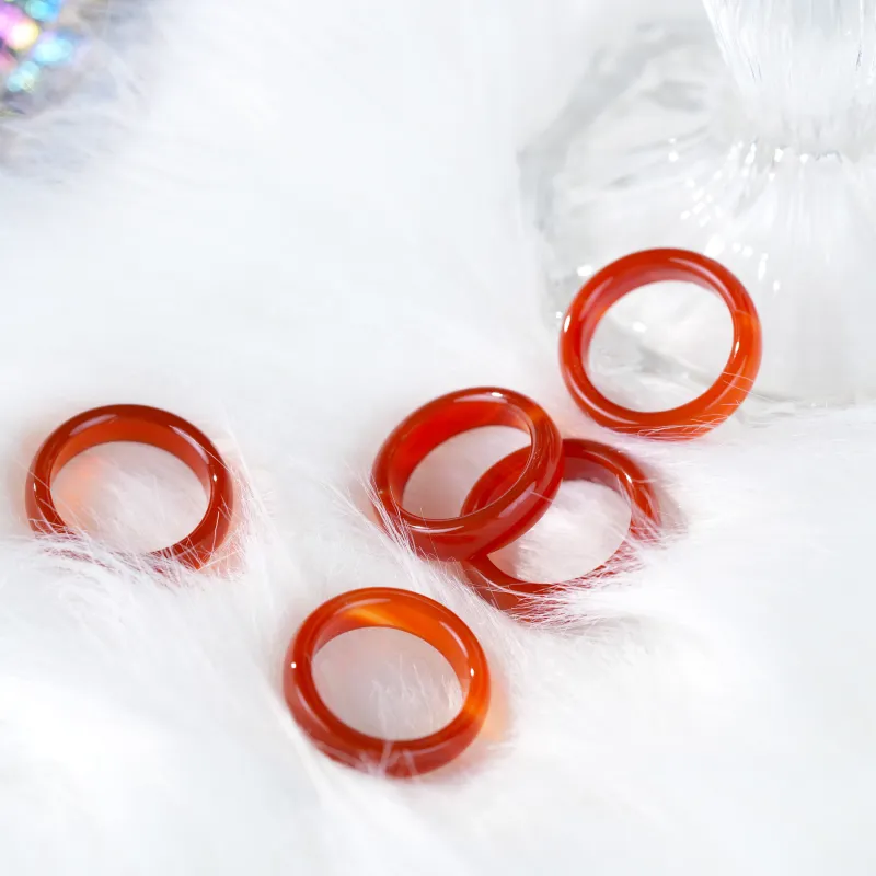 Clear Snow Chalcedony Rings Unisex-4