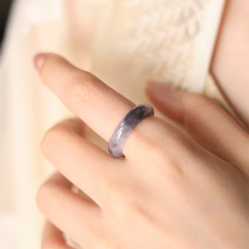Clear Snow Glutinous Jade Jadeite Rings Unisex-2