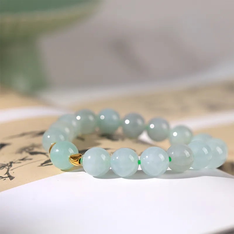 Clear Snow Ice Glutinous Jadeite Bracelets Unisex-7