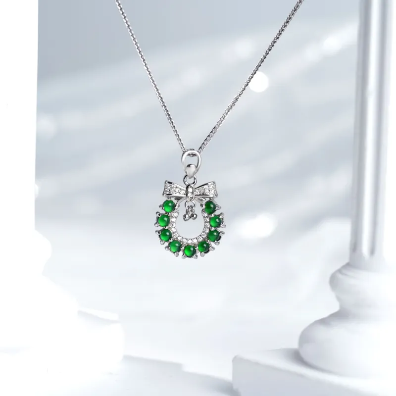 Clear Snow Ice Glutinous Jadeite Necklaces Unisex-7