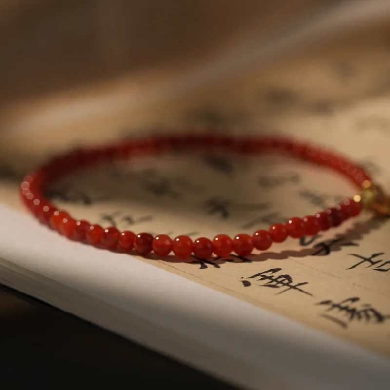 Clear Snow Southern Red Agate Bracelets Unisex-1