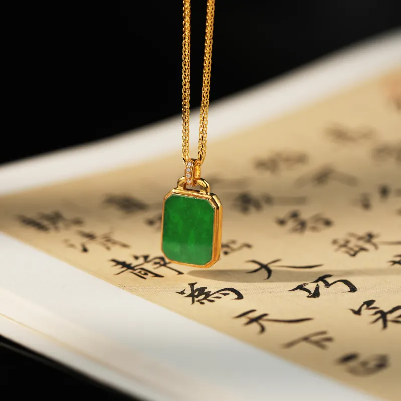 Clear Snow Glutinous Jade Jadeite Necklaces Unisex-5