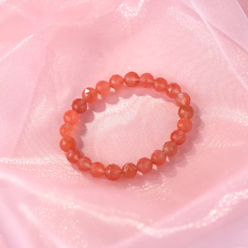 Clear Snow Southern Red Agate Bracelets Unisex-2