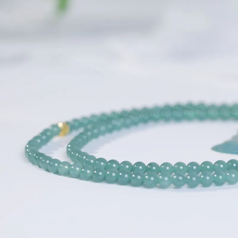 Clear Snow Ice Glutinous Jadeite Necklaces Unisex-3