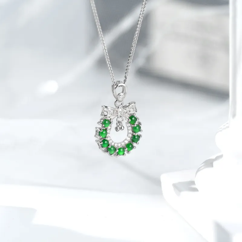 Clear Snow Ice Glutinous Jadeite Necklaces Unisex-5
