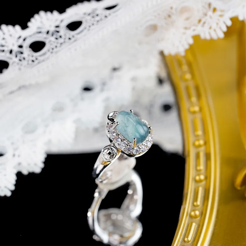 Clear Snow Ice Glutinous Rings Unisex-7