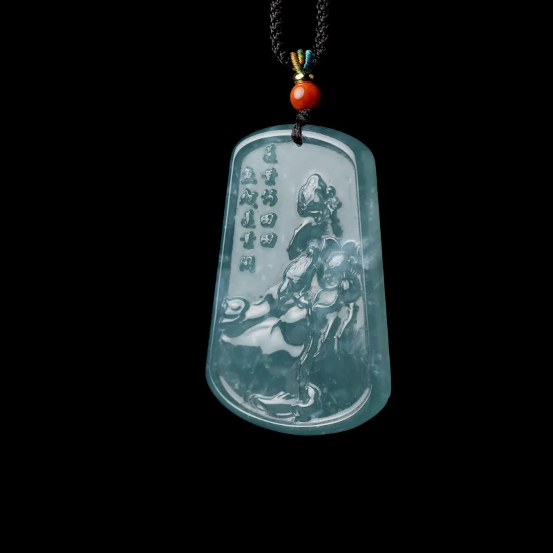 Clear Snow Ice Glutinous Jadeite Necklaces Unisex-5