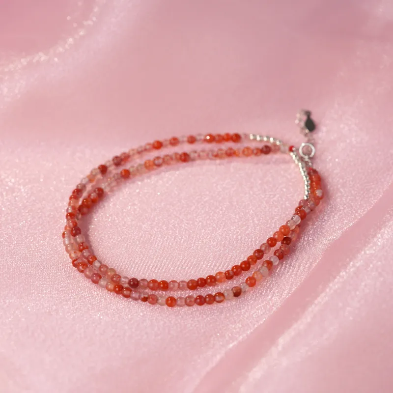 Clear Snow Southern Red Agate Necklaces Unisex-6