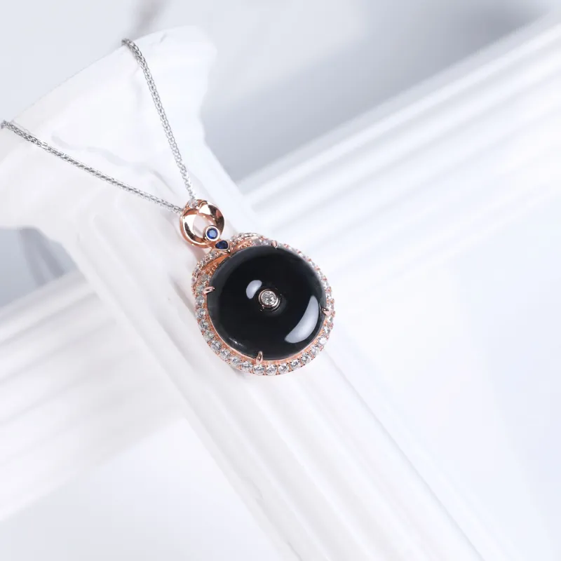 Clear Snow Glutinous Jade Necklaces Unisex-6