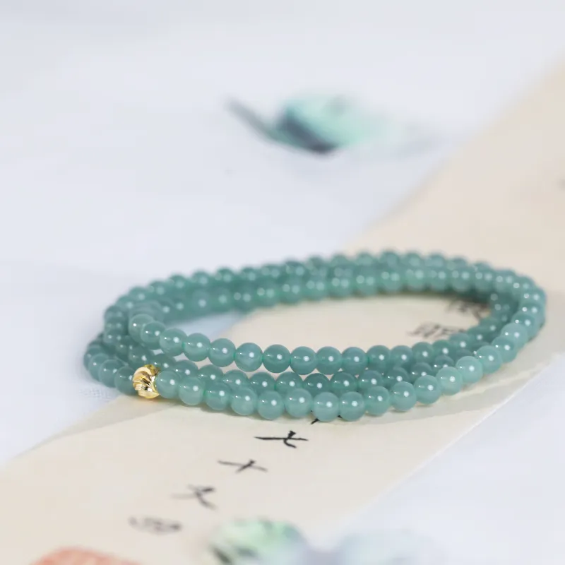 Clear Snow Ice Glutinous Jadeite Necklaces Unisex-4