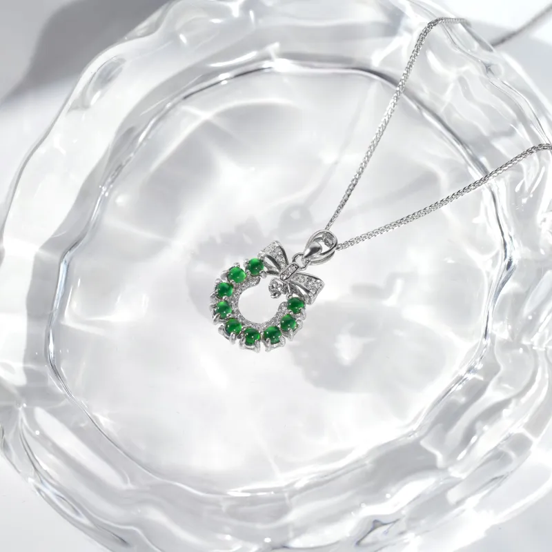 Clear Snow Ice Glutinous Jadeite Necklaces Unisex-1
