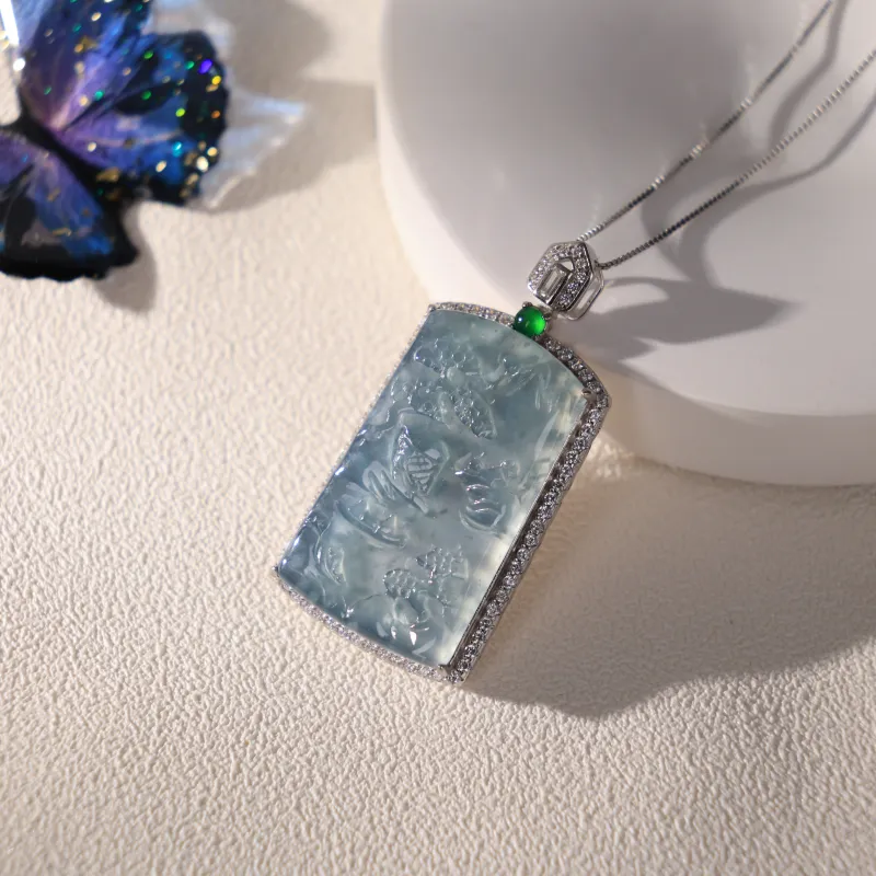 Clear Snow Ice Glutinous Necklaces Unisex-3