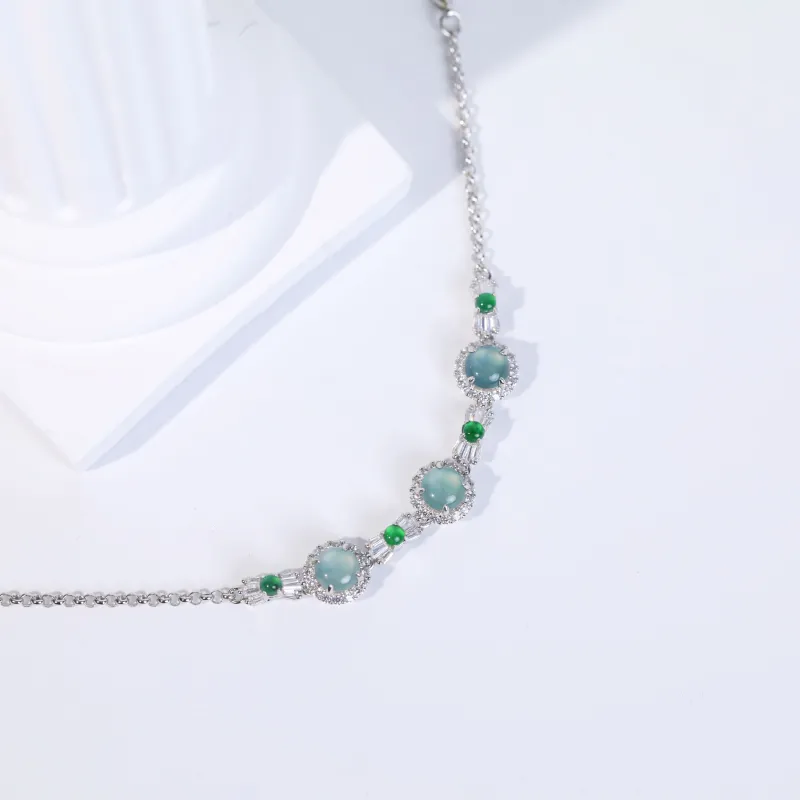 Clear Snow Ice Glutinous Jadeite Bracelets Unisex-2