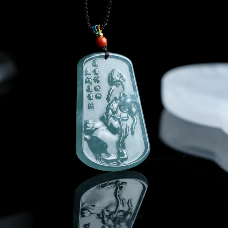 Clear Snow Ice Glutinous Jadeite Necklaces Unisex-1