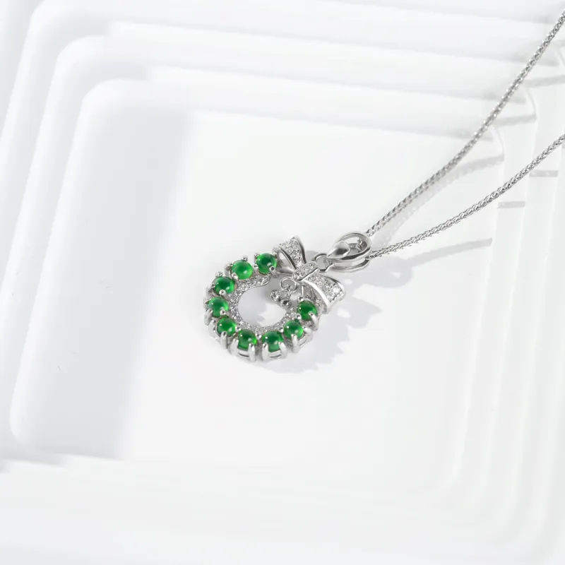 Clear Snow Ice Glutinous Jadeite Necklaces Unisex-4