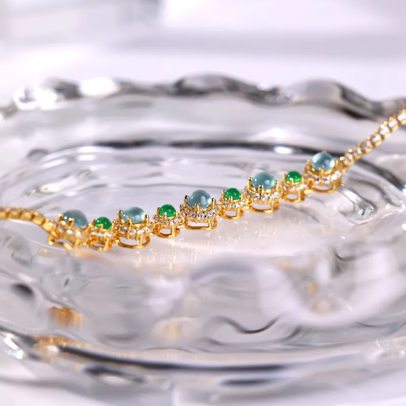 Clear Snow Ice Glutinous Jadeite Bracelets Women's-4