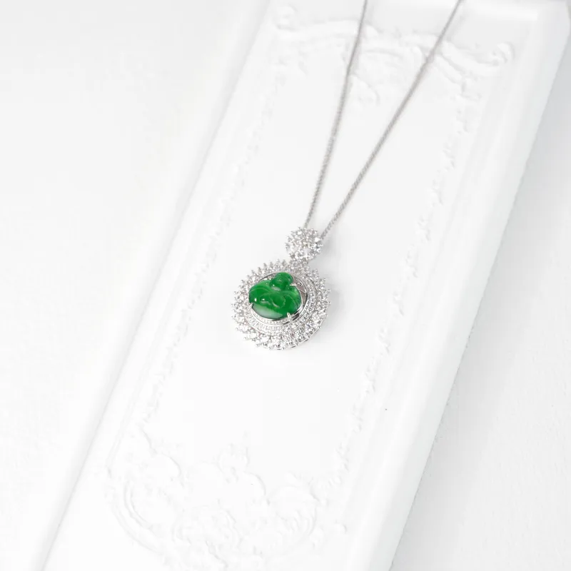 Clear Snow Ice Glutinous Jadeite Necklaces Unisex-1