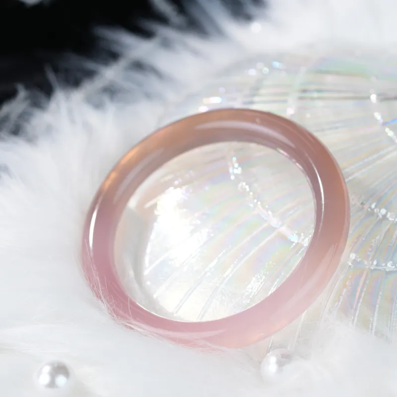 Clear Snow Chalcedony Bangles Unisex-6