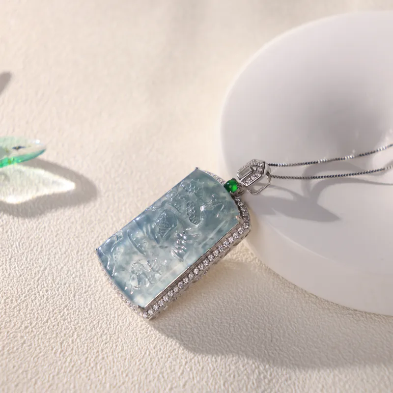 Clear Snow Ice Glutinous Necklaces Unisex-1