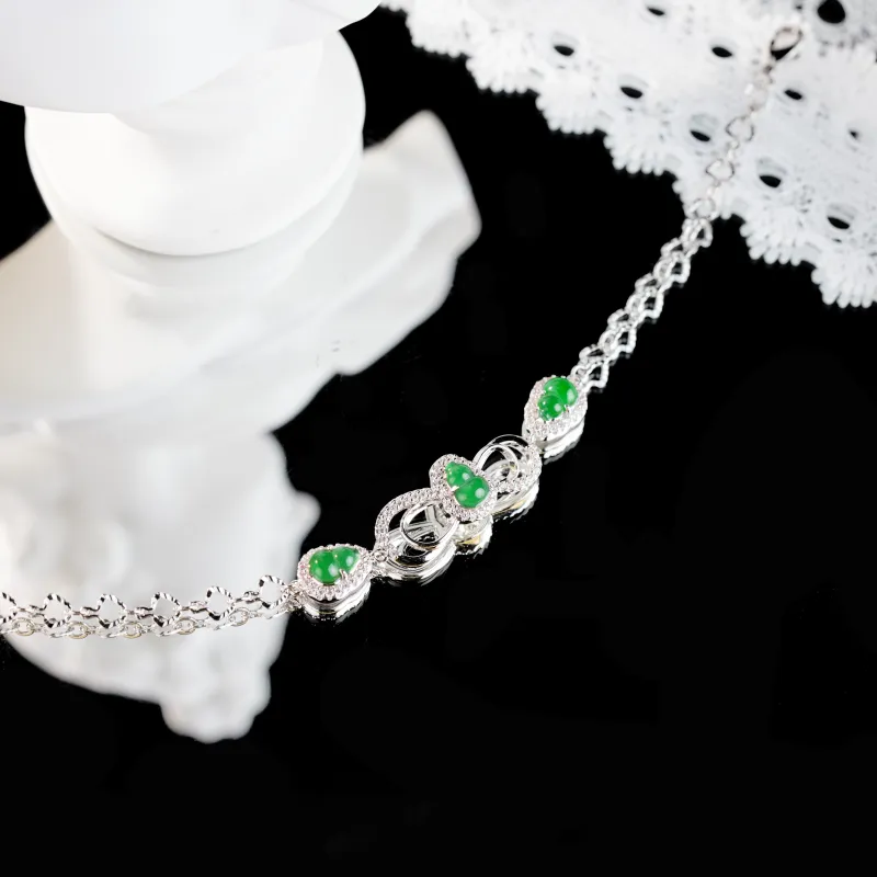Clear Snow Ice Glutinous Jadeite Bracelets Unisex-4