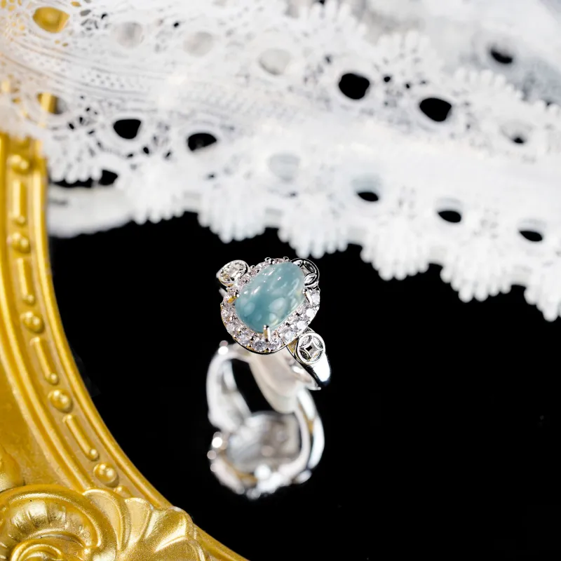 Clear Snow Ice Glutinous Rings Unisex-4