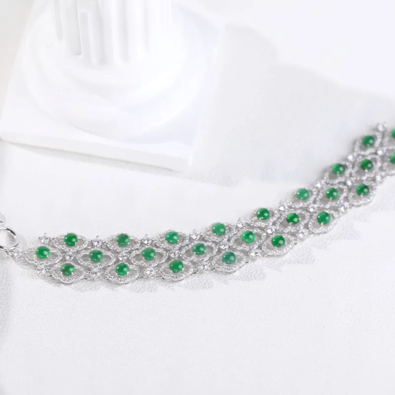 Clear Snow Ice Type Jadeite Bracelets Unisex-1