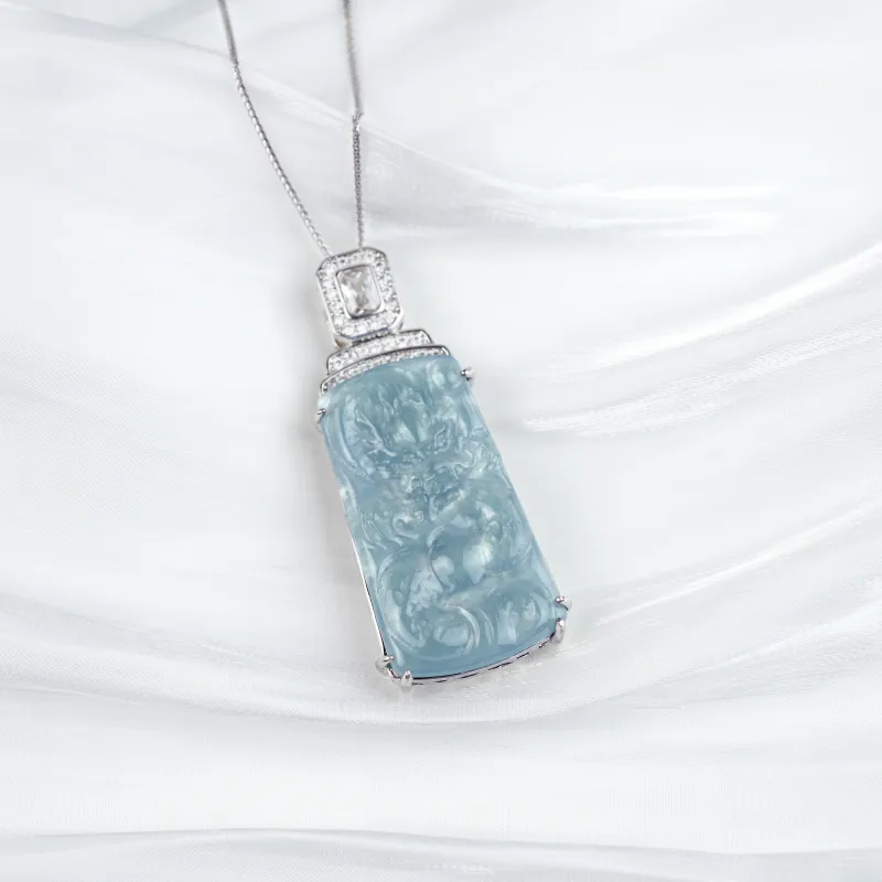 Clear Snow Ice Glutinous Necklaces Unisex-7
