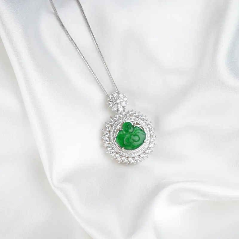 Clear Snow Ice Glutinous Jadeite Necklaces Unisex-6