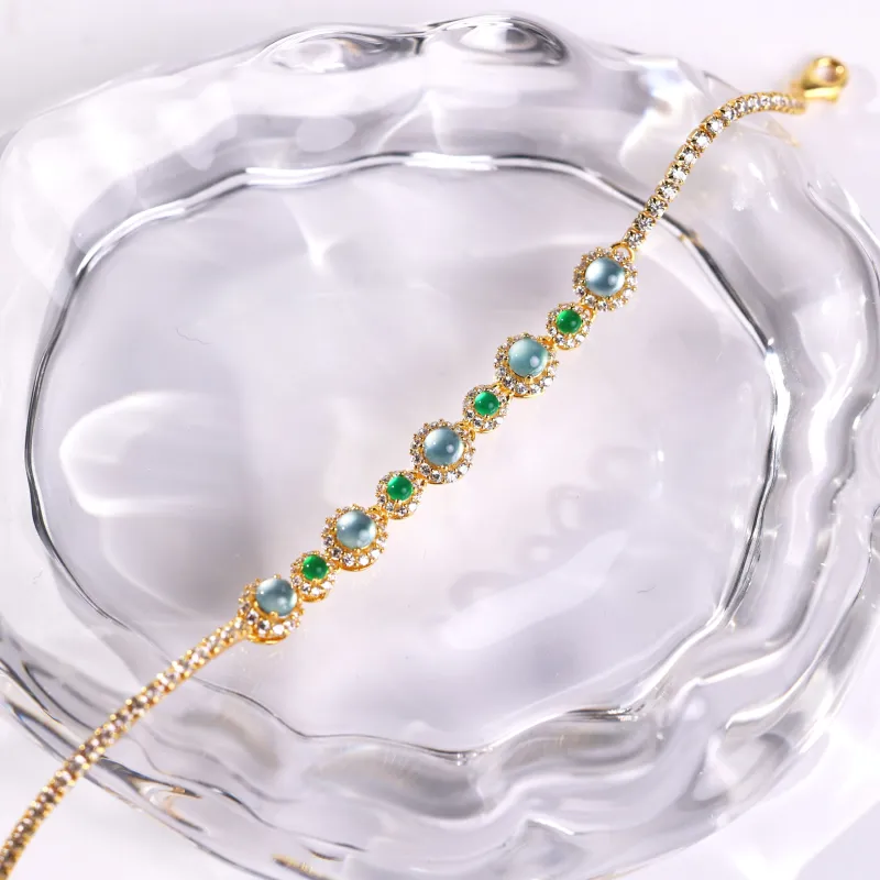 Clear Snow Ice Glutinous Jadeite Bracelets Women's-5