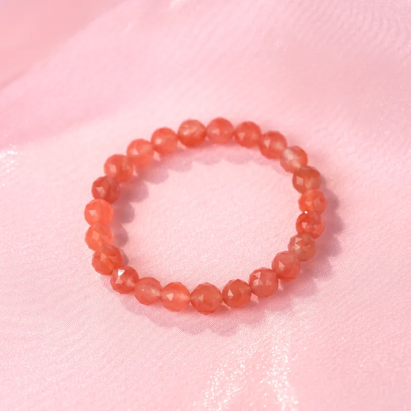 Clear Snow Southern Red Agate Bracelets Unisex-1