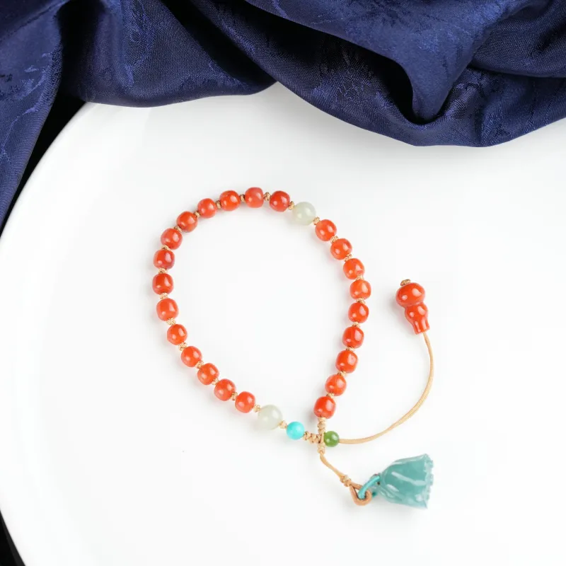 Clear Snow Southern Red Agate Bracelets Unisex-3