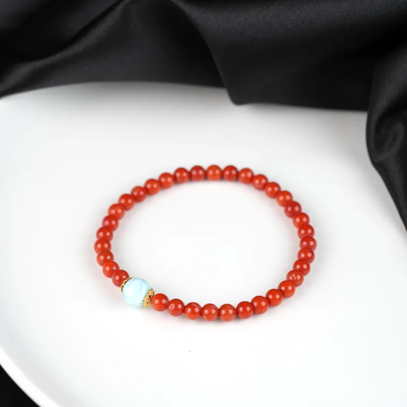 Clear Snow Southern Red Agate Fine Jade Bracelets Unisex-2