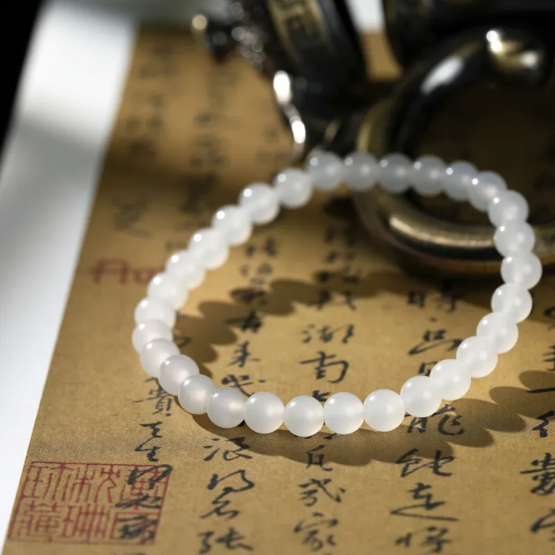 Clear Snow Bracelets White Jade Unisex-1