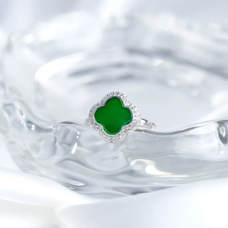 Clear Snow Ice Glutinous Jadeite Rings Women's-2