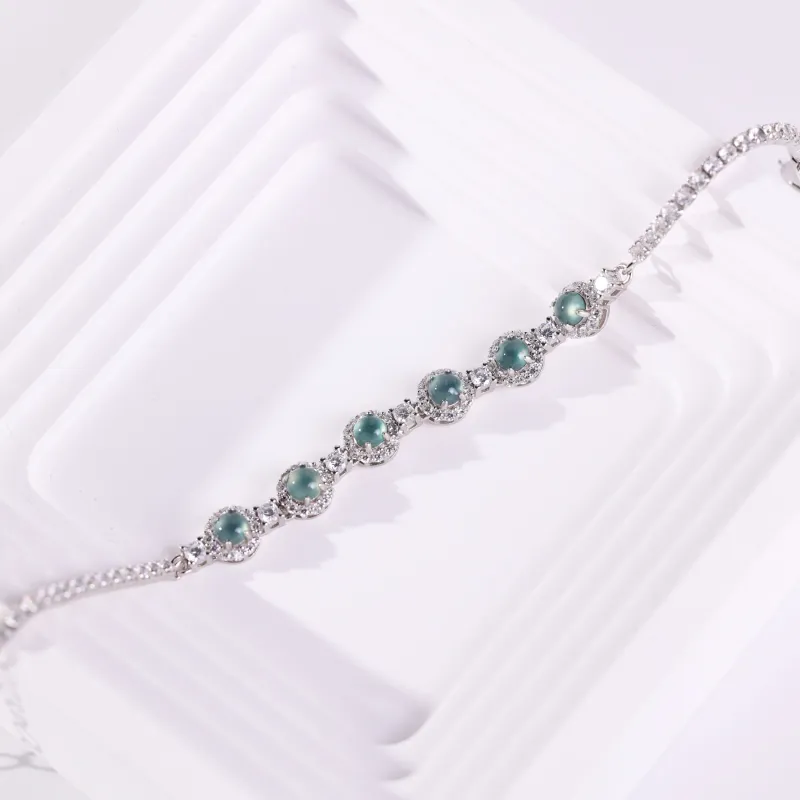 Clear Snow Ice Glutinous Jadeite Bracelets Women's-4