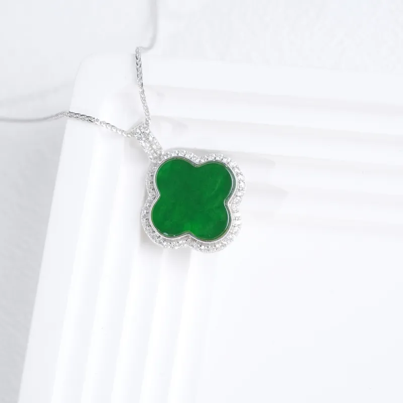Clear Snow Bean Type Necklaces Women's-3