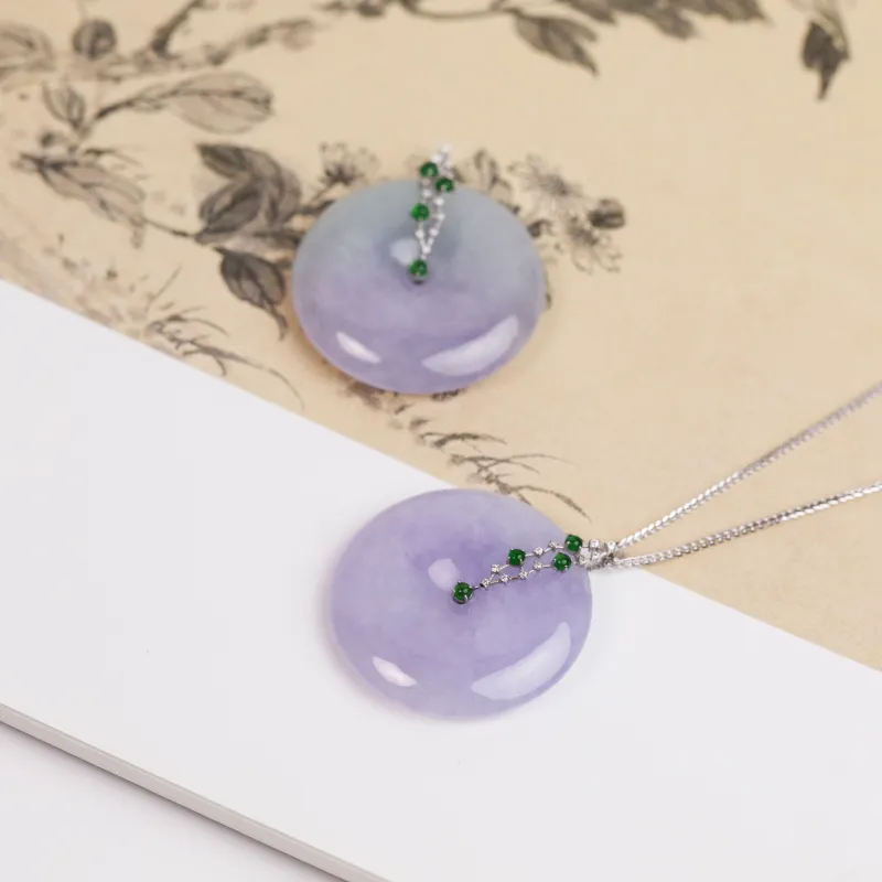 Clear Snow Glutinous Jade Jadeite Necklaces Unisex-5