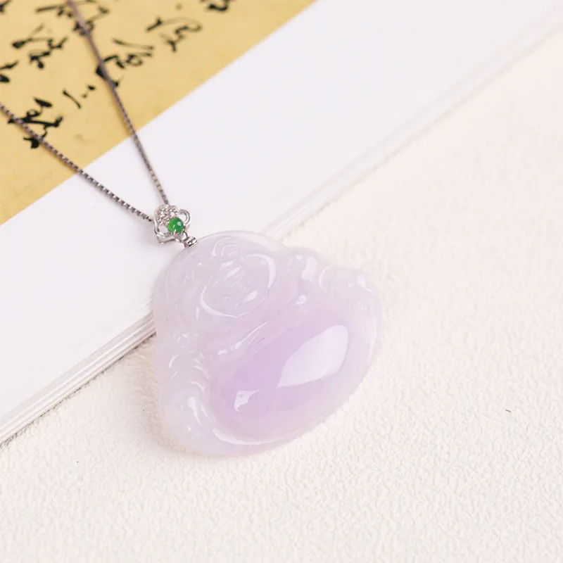 Clear Snow Glutinous Jade Jadeite Necklaces Unisex-4