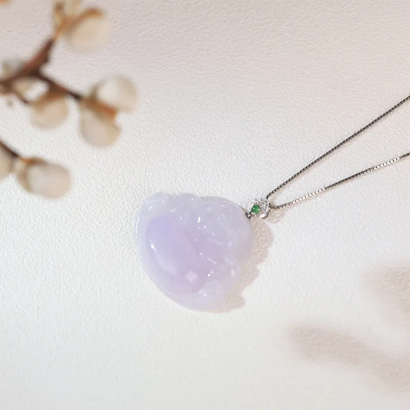 Clear Snow Glutinous Jade Jadeite Necklaces Unisex-6