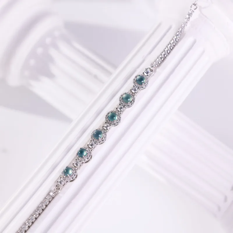 Clear Snow Ice Glutinous Jadeite Bracelets Women's-5