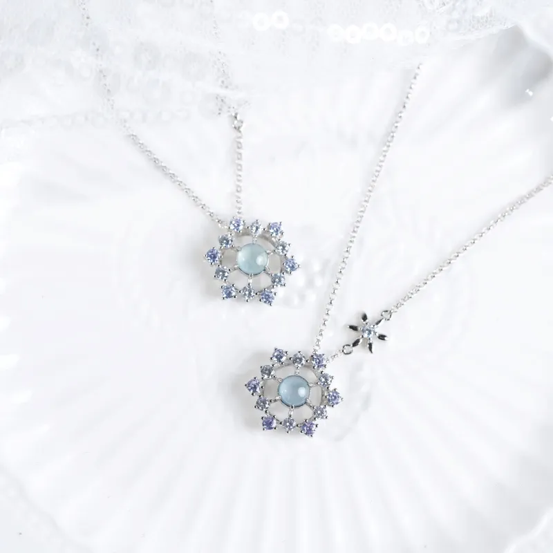 Clear Snow Ice Glutinous Jadeite Necklaces Unisex-6