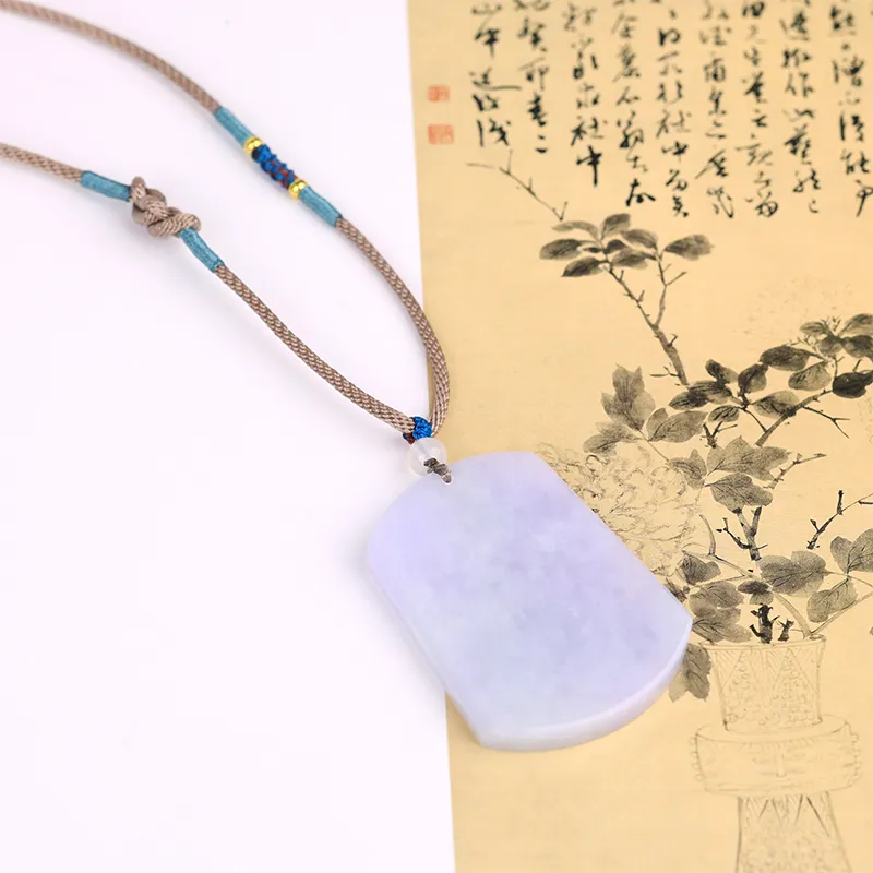 Clear Snow Glutinous Jade Necklaces Unisex-5