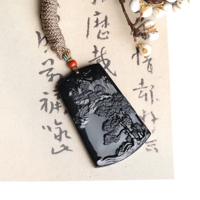 Clear Snow Glutinous Jade Necklaces Unisex-3