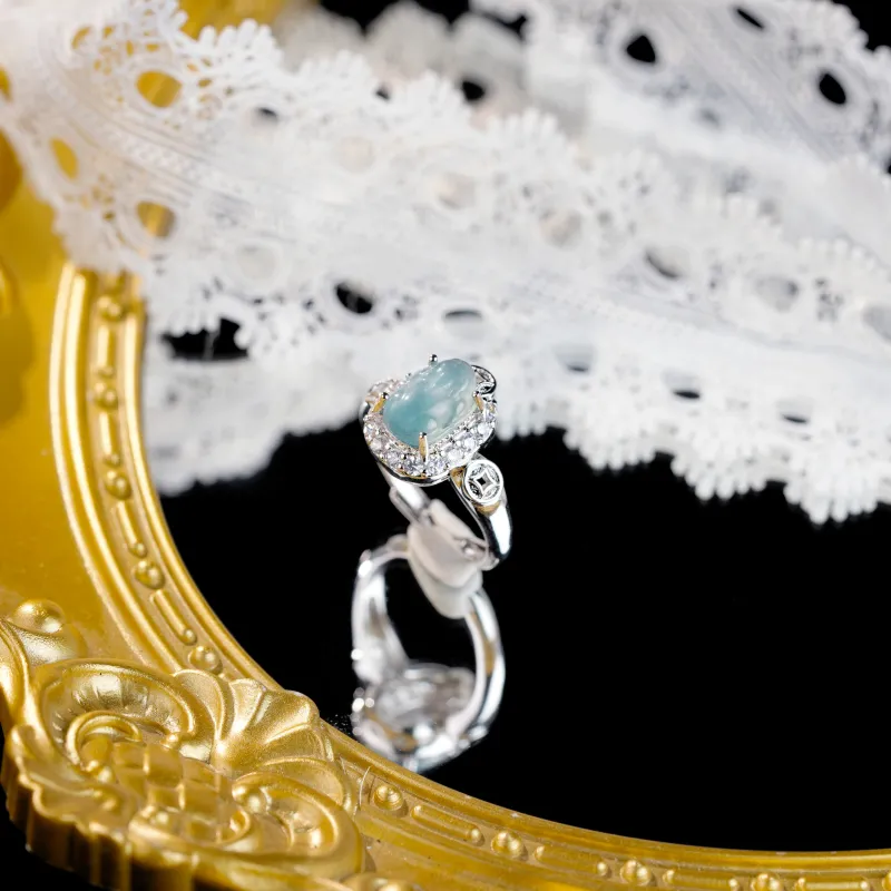Clear Snow Ice Glutinous Rings Unisex-6