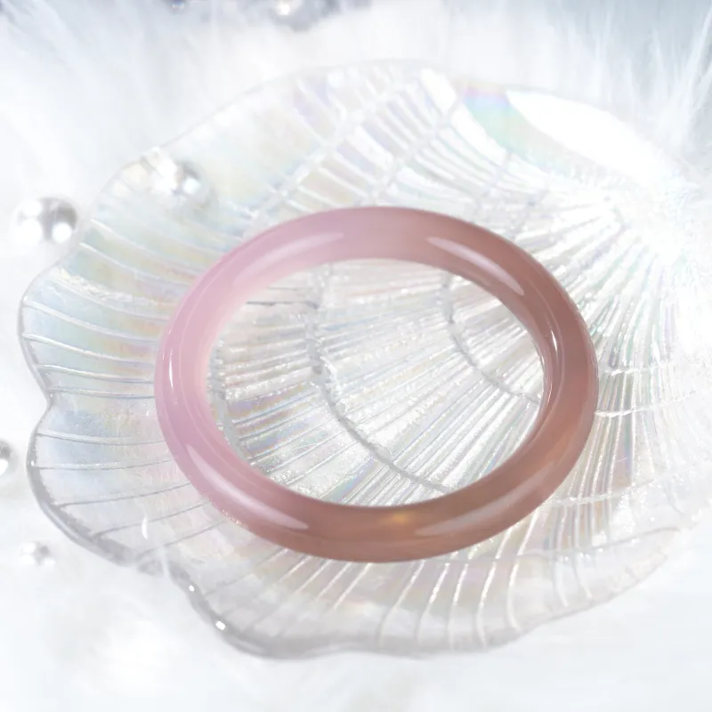 Clear Snow Chalcedony Bangles Unisex-2