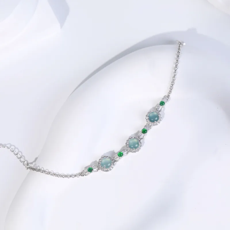 Clear Snow Ice Glutinous Jadeite Bracelets Unisex-4