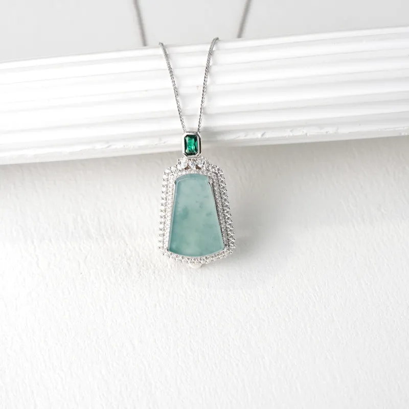 Clear Snow Ice Glutinous Jadeite Necklaces Unisex-1