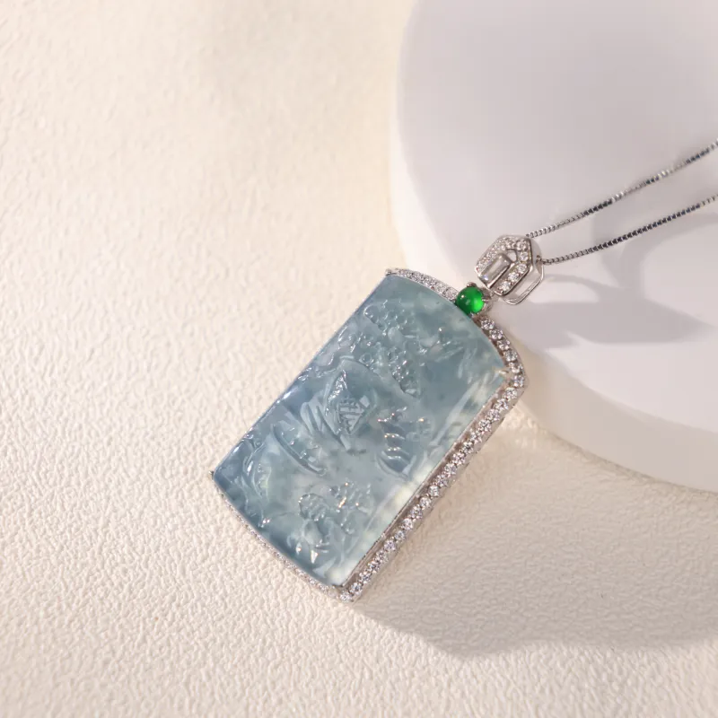 Clear Snow Ice Glutinous Necklaces Unisex-2