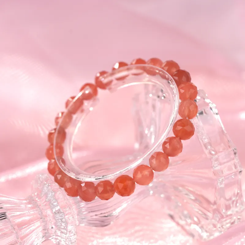 Clear Snow Southern Red Agate Bracelets Unisex-4