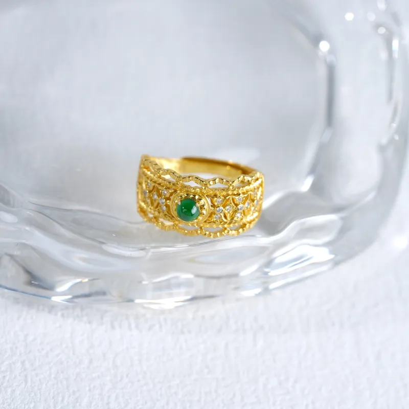 Clear Snow Ice Glutinous Rings Unisex-3